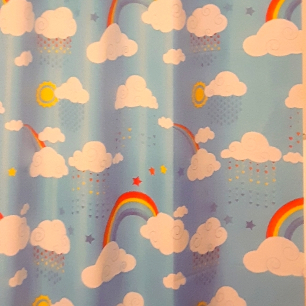 Rainbows and clouds Shower curtain